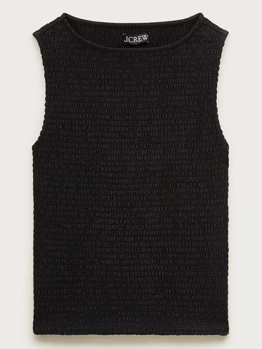 J.Crew Smocked Shell Tank Top — Black — Size Small — NWT